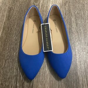 New CHARLES ALBERT Blue Flats Women's Shoes Sz 10M-See Note Below